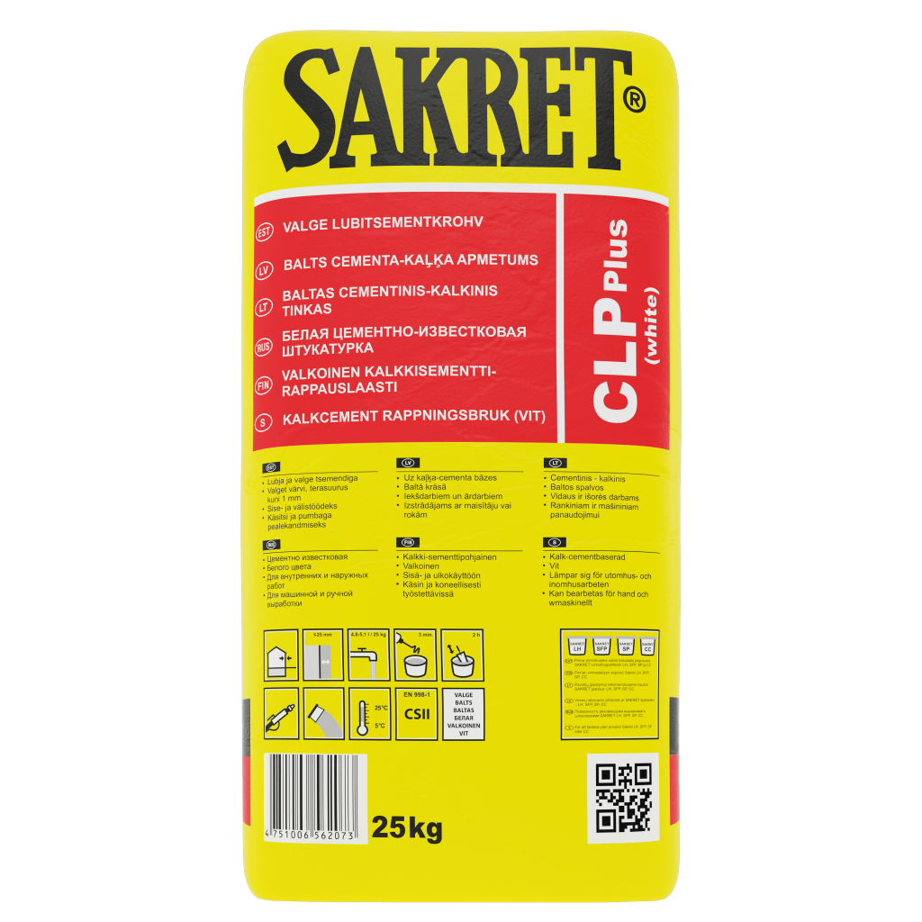 CLP Plus / Cementinis kalkinis tinkas (mašininis tinkas) - SAKRET